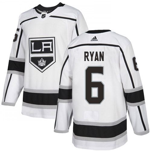 Adidas Los Angeles Kings #6 Joakim Ryan White Road Authentic Stitched Youth NHL Jersey